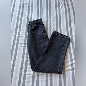black straight leg jeans